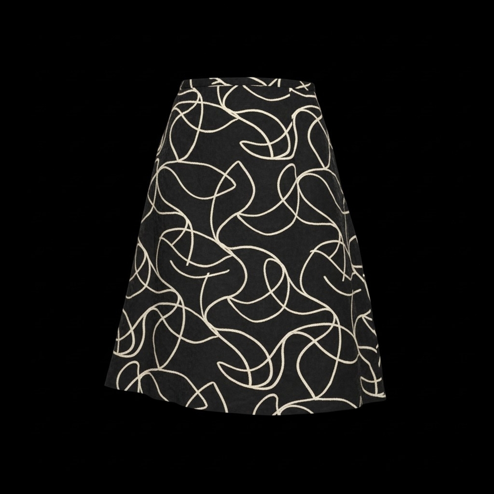 Elegant Black and Tan Women's Pencil Skirt
